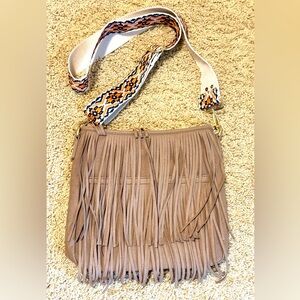 NWOT Thomas & Lee Fringe Suede Crossbody 10x9